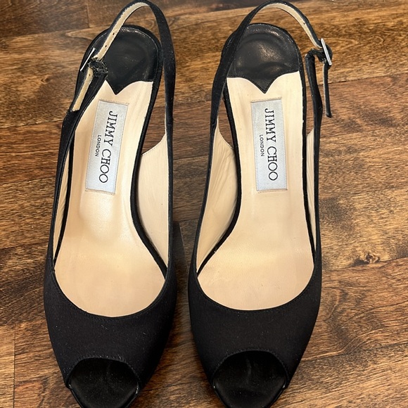 Jimmy Choo nova sandal in black satin - Picture 4 of 6